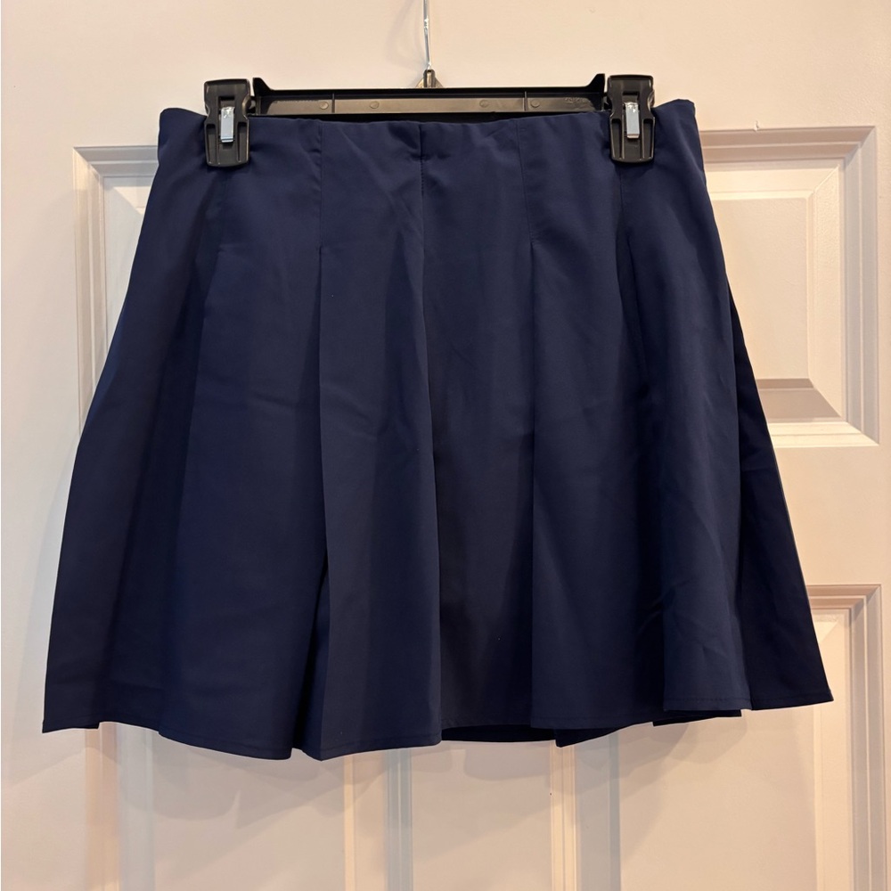 J. Crew Navy Circle Skort